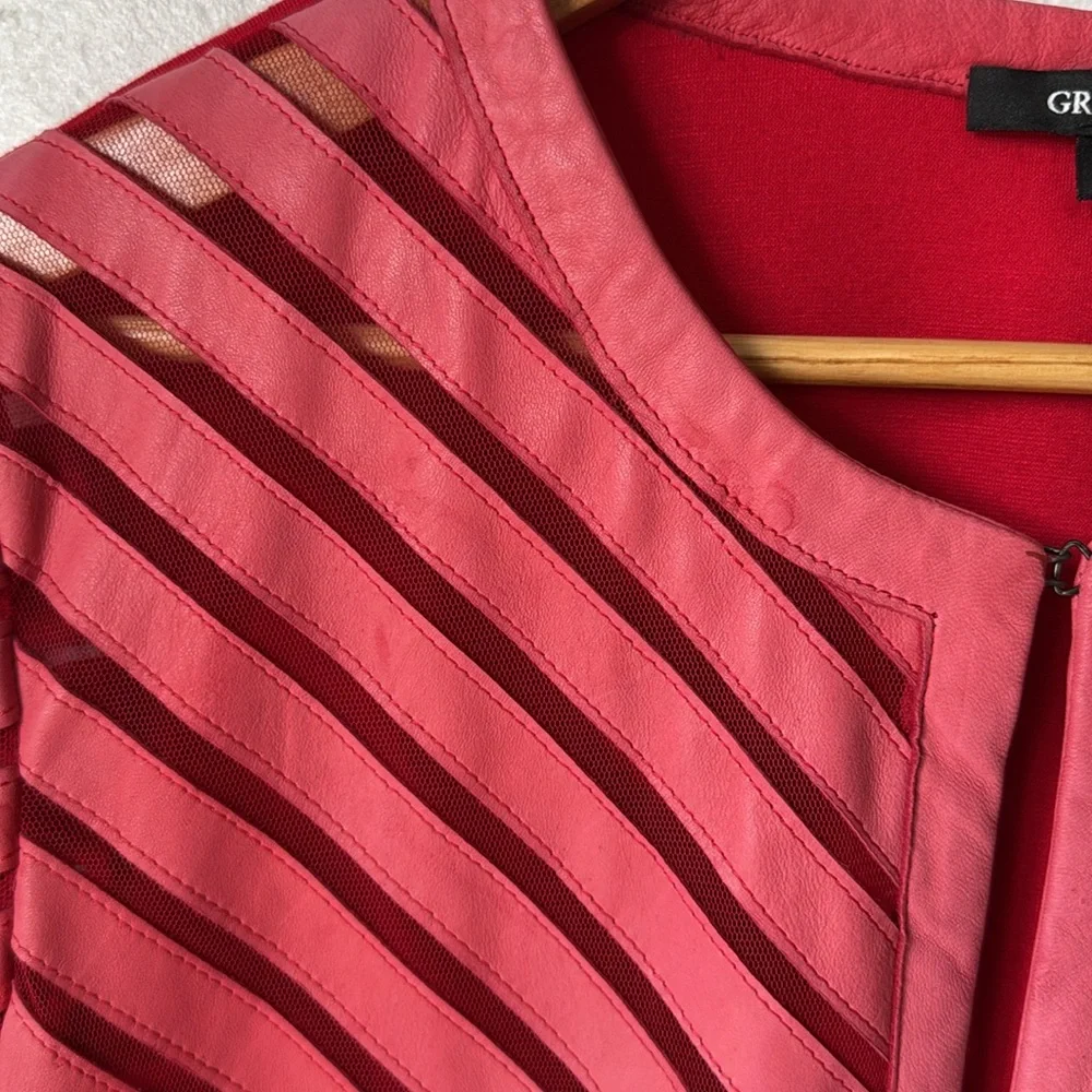 Grayse Ombré Red Leather Blazer‎